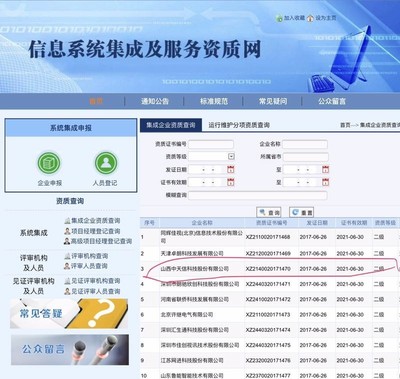 中天信獲信息系統(tǒng)集成及服務(wù)二級資質(zhì)，開啟專業(yè)服務(wù)新篇章